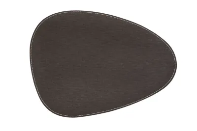 Tovaglietta Ovale Bordi Ricamati 32x42 cm Marrone Scuro - Tirolix