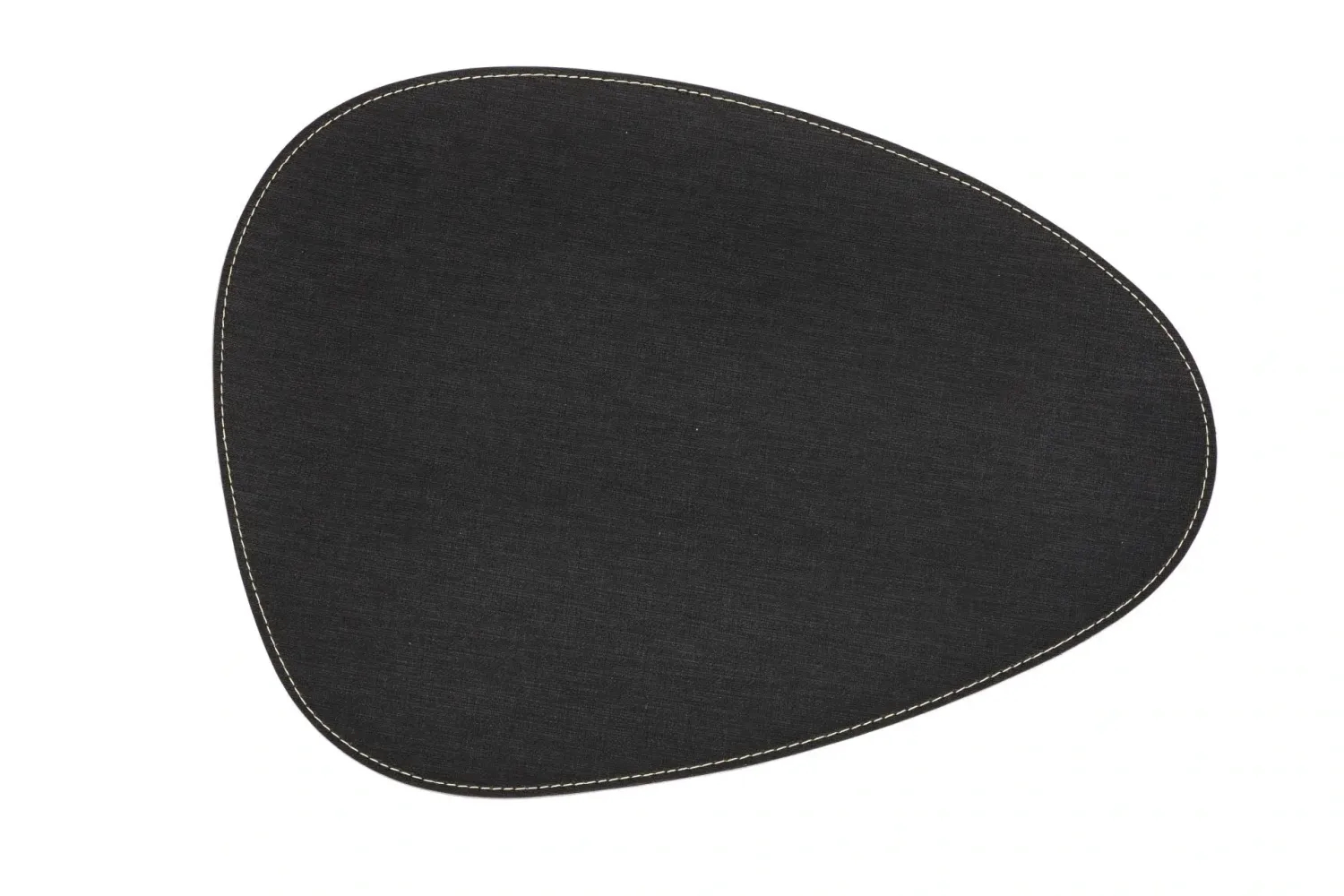 Tovaglietta Ovale Bordi Ricamati 32x42 cm Nero - Tirolix