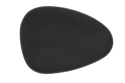 Tovaglietta Ovale Bordi Ricamati 32x42 cm Nero - Tirolix