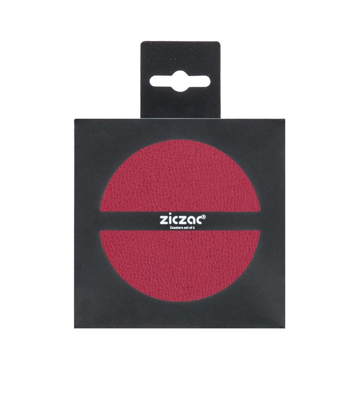 Sottobicchieri Ecopelle 4 Pz. 10 cm Rosso - Tirolix