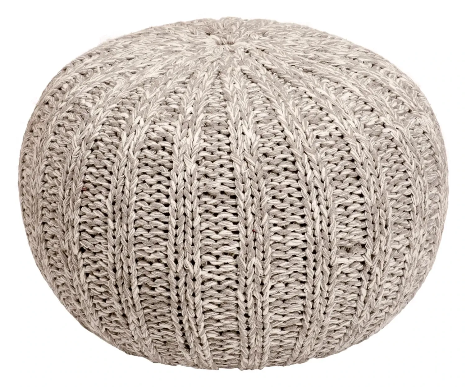 Pouf in Maglia Cotone 35x50 cm Grigio - Tirolix
