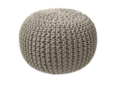 Pouf in Maglia 35x50 cm Taupe - Tirolix