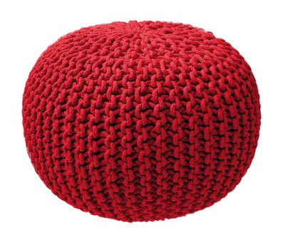 Pouf in Maglia 35x50 cm Rosso - Tirolix