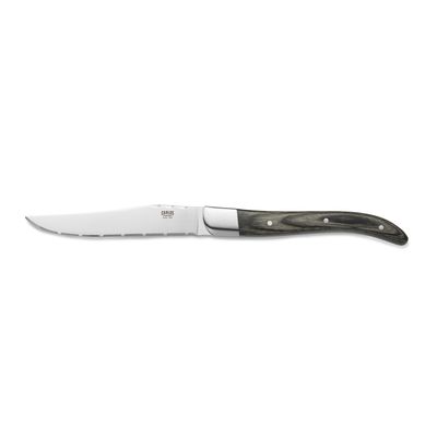 Tirolix - Coltello da bistecca con manico in legno di Pakka 23 cm Nero Carlos