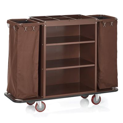 Tirolix - Carrello per pulizia camere 140 x 47 x 108 cm Marrone