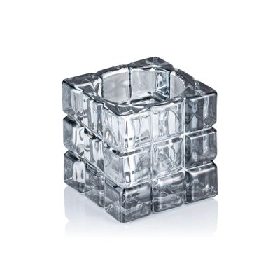 Tirolix - Portacandela 6,5 x 6,5 cm Grigio Cube