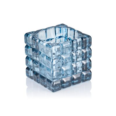 Tirolix - Portacandela 9 x 9 cm Blu Cube