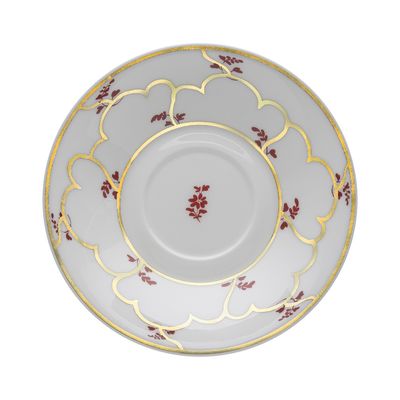 Geminiano Cozzi - Piattino per tazza tè/cappuccino 16 cm Feston e Cadena Rosso