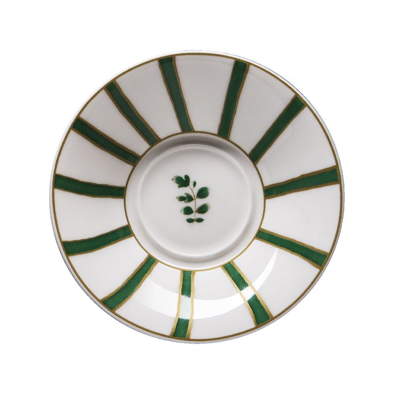 Geminiano Cozzi - Piattino per tazza caffè 12 cm Striche Verdi e Oro