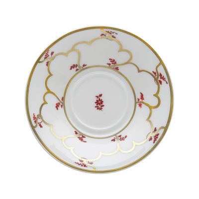 Geminiano Cozzi - Piattino per tazza caffè 12 cm Feston e Cadena Rosso