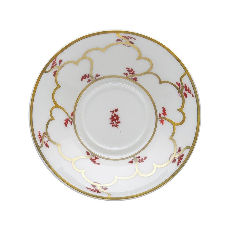 Geminiano Cozzi - Piattino per tazza caffè 12 cm Feston e Cadena Rosso