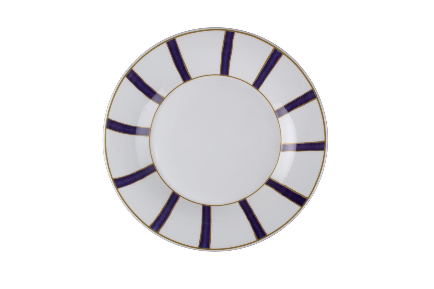Geminiano Cozzi - Piatto dessert 22 cm Striche Blu e Oro