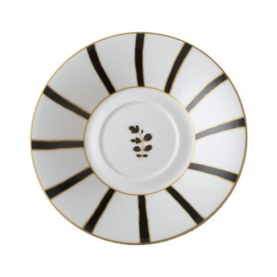 Geminiano Cozzi - Piattino per tazza tè/cappuccino 16 cm Striche Nere e Oro