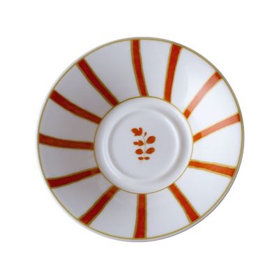 Geminiano Cozzi - Piattino per tazza caffè 12 cm Striche Arancio e Oro