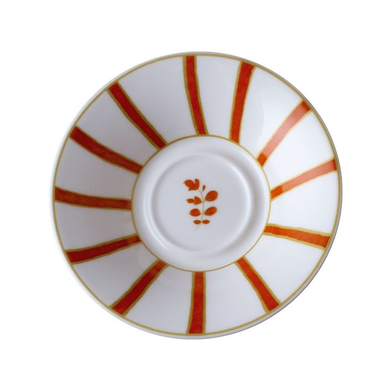 Geminiano Cozzi - Piattino per tazza caffè 12 cm Striche Arancio e Oro