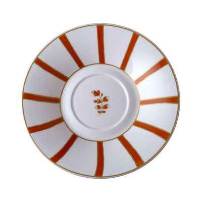 Geminiano Cozzi - Piattino per tazza tè/cappuccino 16 cm Striche Arancio e Oro