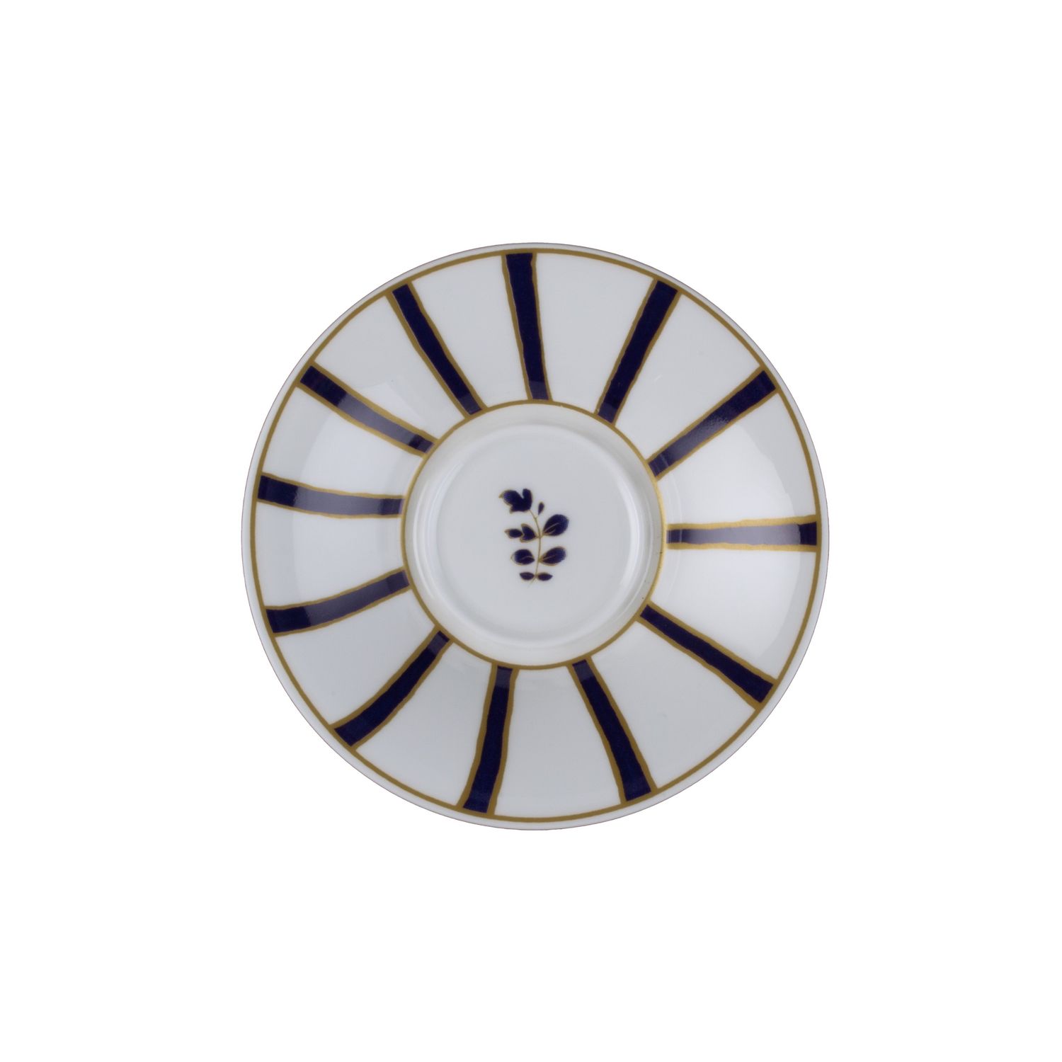 Geminiano Cozzi - Piattino per tazza caffè 12 cm Striche Blu e Oro