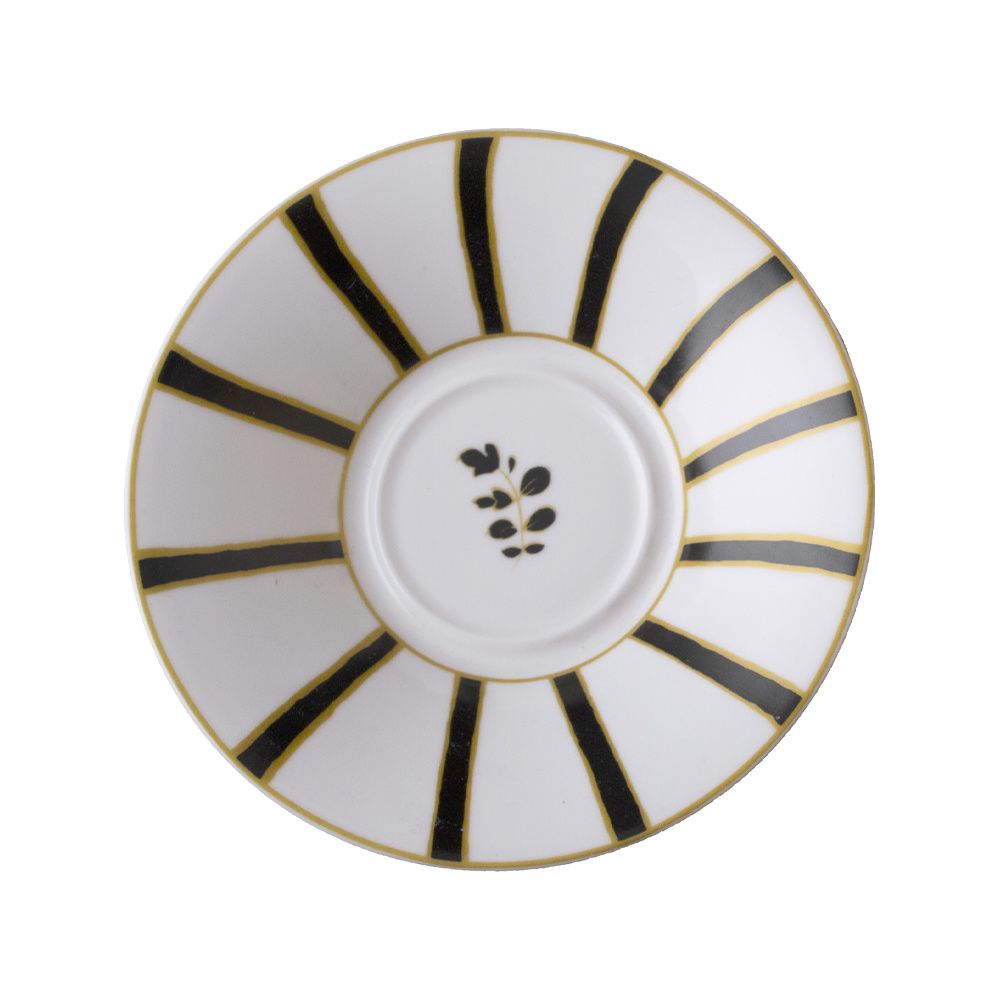 Geminiano Cozzi - Piattino per tazza caffè 12 cm Striche Nere e Oro
