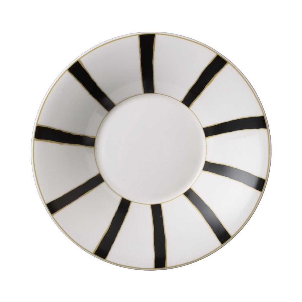 Geminiano Cozzi - Piatto fondo 22 cm Striche Nere e Oro