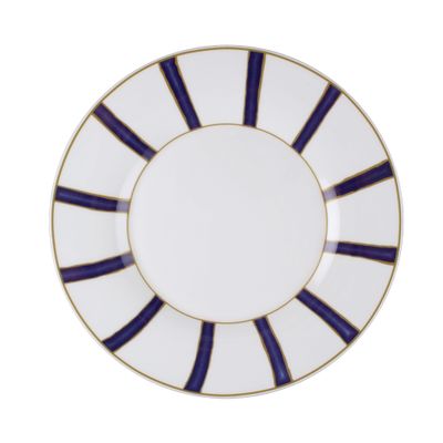 Geminiano Cozzi - Piatto piano 28 cm Striche Blu e Oro