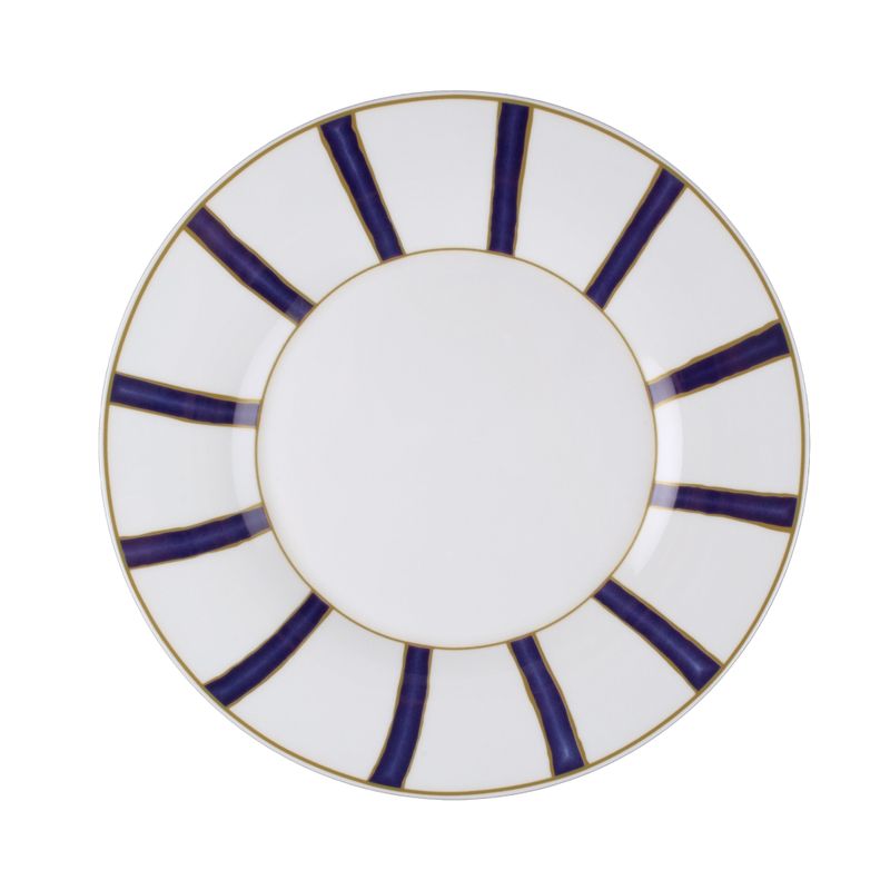 Geminiano Cozzi - Piatto piano 28 cm Striche Blu e Oro