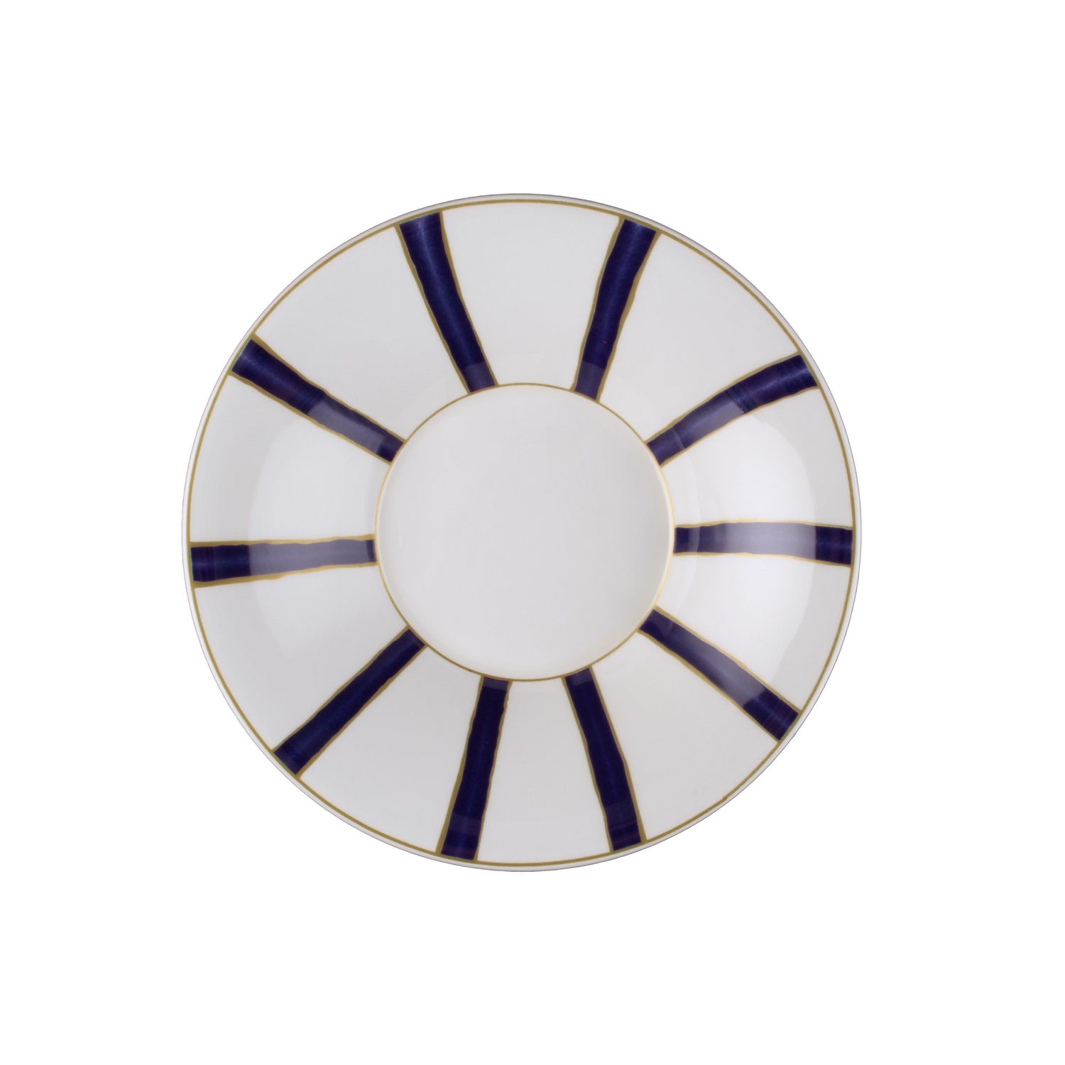 Geminiano Cozzi - Piatto fondo 22 cm Striche Blu e Oro