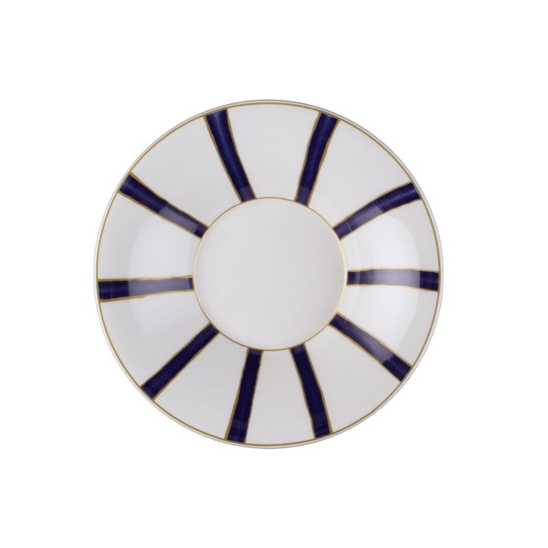 Geminiano Cozzi - Piatto fondo 22 cm Striche Blu e Oro