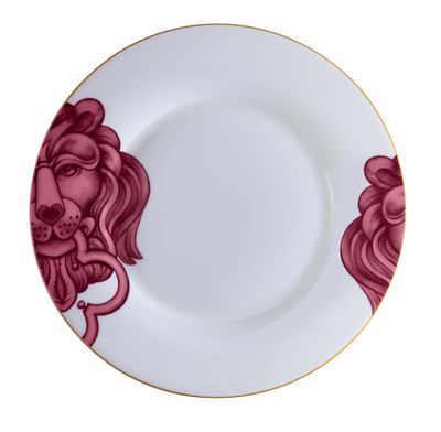 Geminiano Cozzi - Piatto piano 28 cm El Leon Rosa