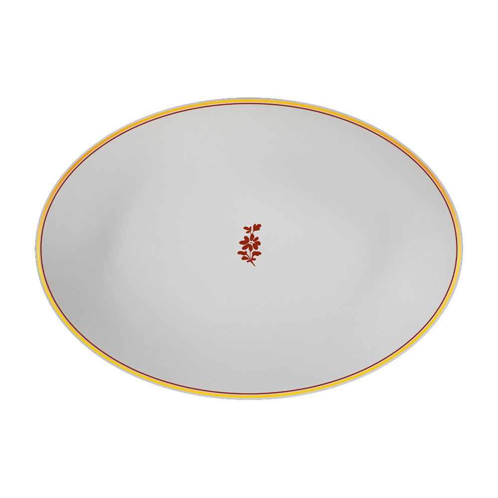 Geminiano Cozzi - Piatto ovale 26 cm Feston e Cadena Rosso