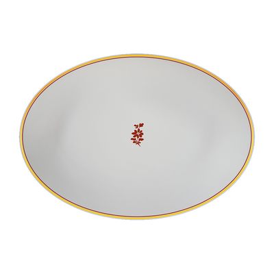Geminiano Cozzi - Piatto ovale 26 cm Feston e Cadena Rosso