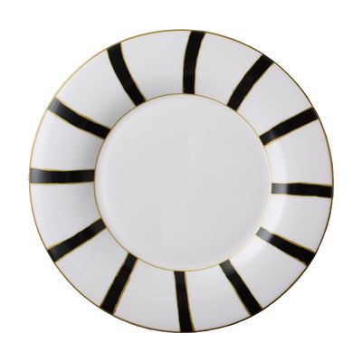 Geminiano Cozzi - Piatto piano 28 cm Striche Nere e Oro