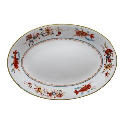 Geminiano Cozzi - Piatto ovale 37 x 26,5 cm Chinesi Fiori Finiti