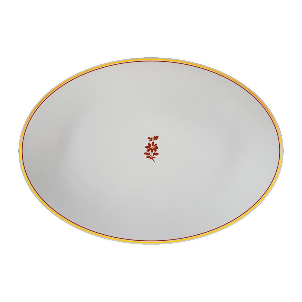 Geminiano Cozzi - Piatto ovale 32 cm Feston e Cadena Rosso