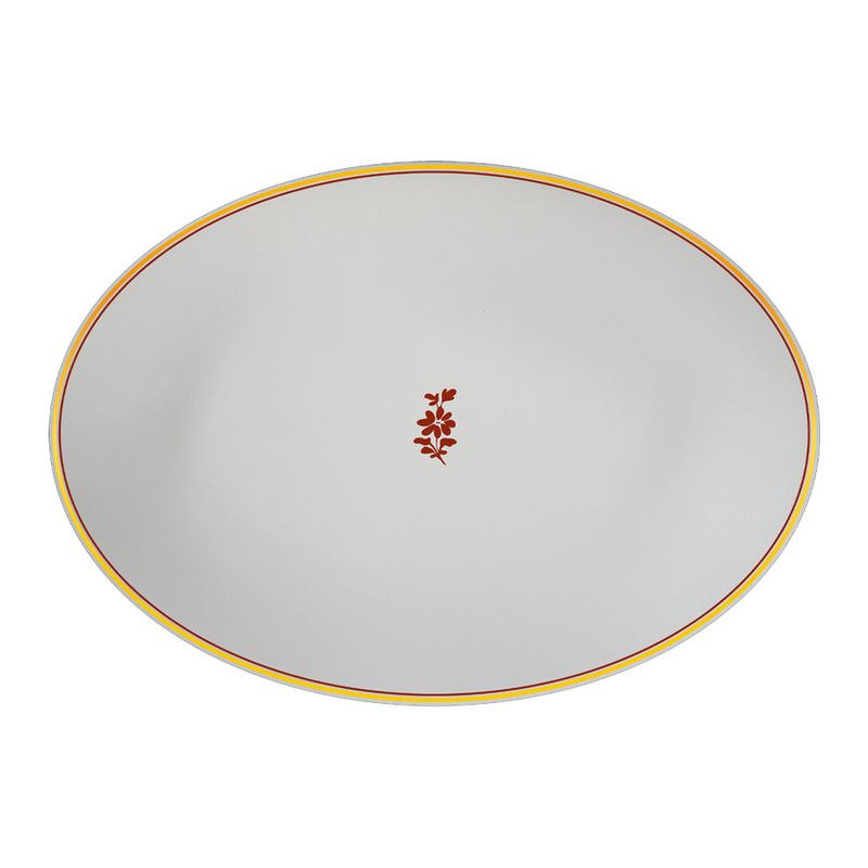 Geminiano Cozzi - Piatto ovale 37 x 26,5 cm Feston e Cadena Rosso