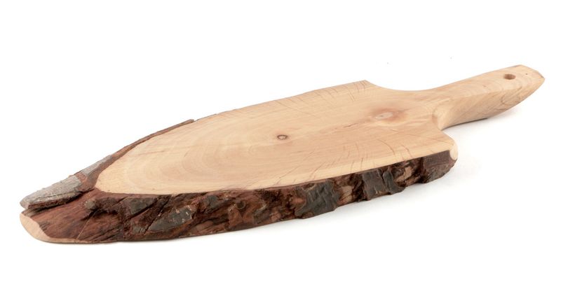 Horeca Professional - Tagliere corteccia ovale con manico 42 x 15 cm