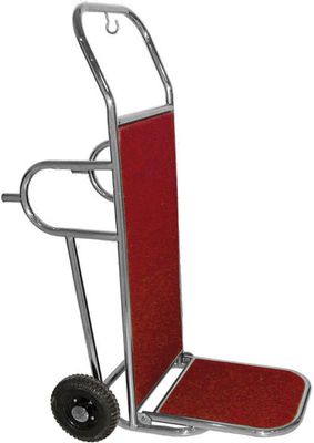 Forcar - Carrello portavaligie 56 x 83 x 123 cm Rosso/Inox