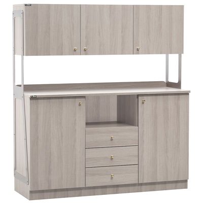 Forcar - Mobile in legno alto 136 x 48 cm Grigio Cenere