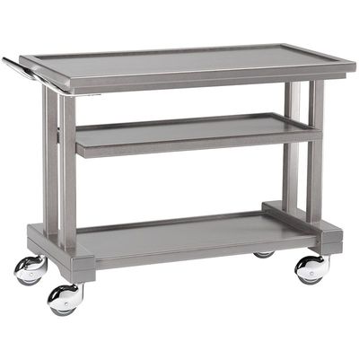 Forcar - Carrello di servizio in legno 3 piani 115 x 55 cm Grigio Cenere
