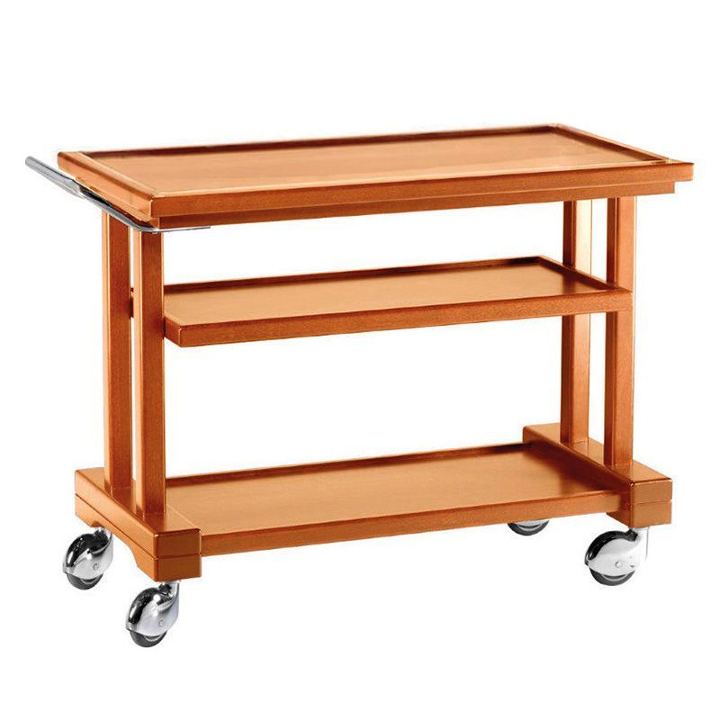 Forcar - Carrello di servizio in legno 3 piani 115 x 55 cm Noce