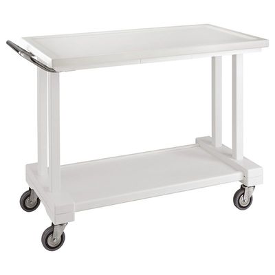 Forcar - Carrello di servizio in legno 2 piani 115 x 55 cm Laccato Bianco