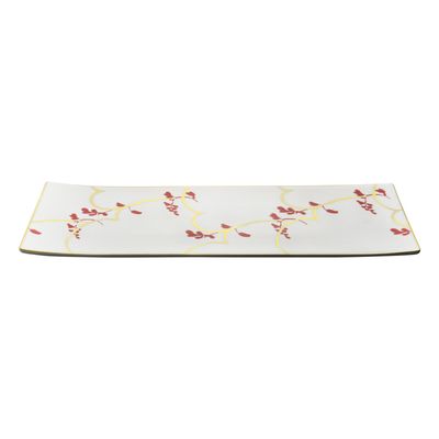 Geminiano Cozzi - Vassoio rettangolare 35 x 12,5 cm Feston e Cadena Rosso