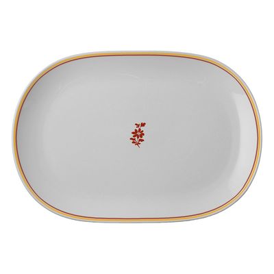 Geminiano Cozzi - Piatto ovale 45 cm Feston e Cadena Rosso