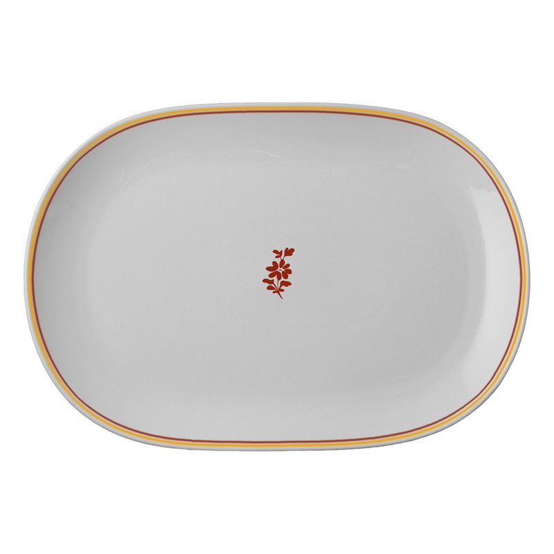 Geminiano Cozzi - Piatto ovale 45 cm Feston e Cadena Rosso