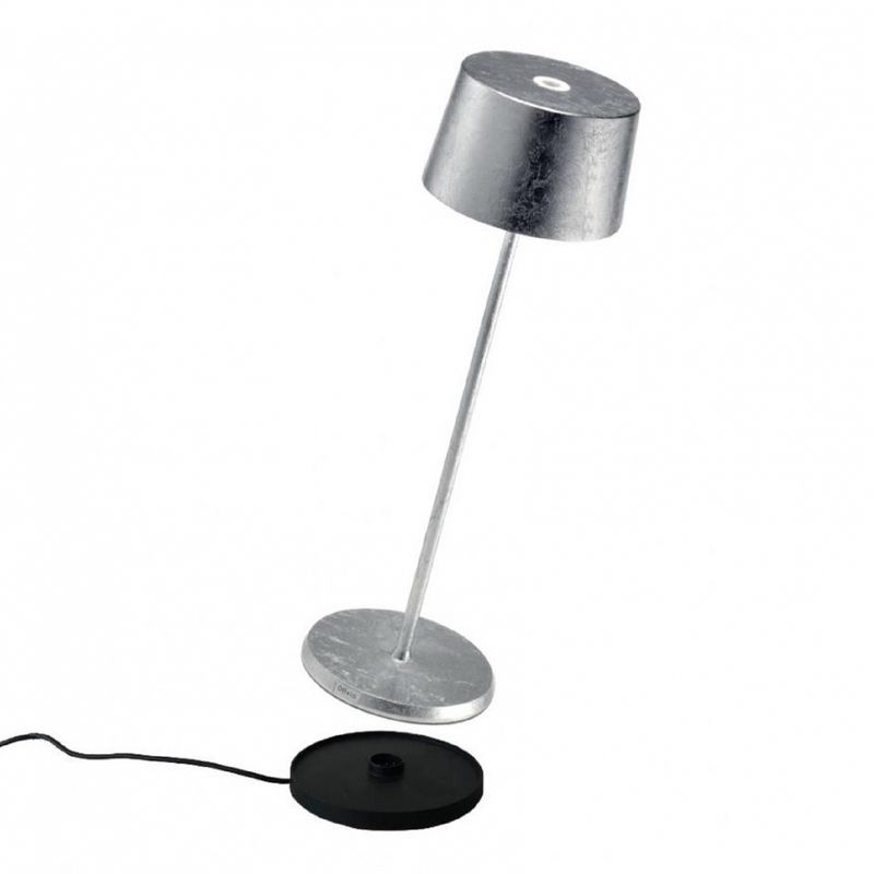 Lampada da tavolo 35 x 11 cm Olivia Foglia Argento - Zafferano