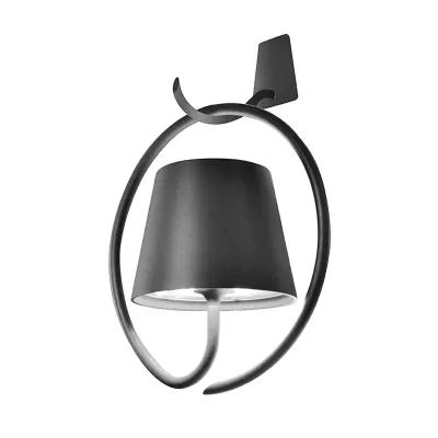 Lampada da parete 26,5 x 12,5 cm Poldina Grigio Scuro - Zafferano
