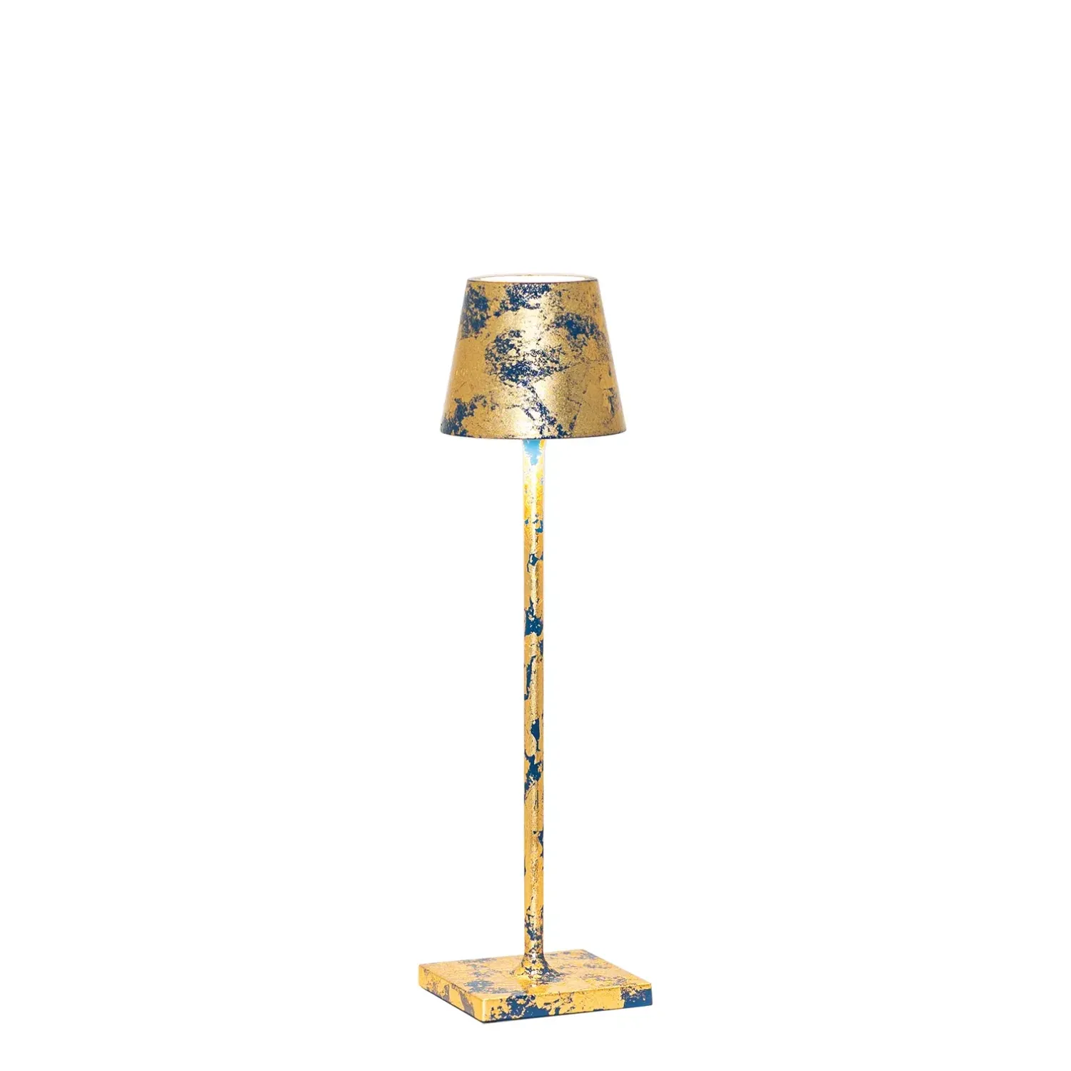 Lampada da tavolo 27,5 x 7 cm Poldina Micro Blu Capri + Foglia Oro - Zafferano