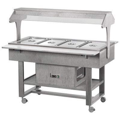 Forcar - Carrello refrigerato con luce al neon 4 x GN 1/1 Grigio Cenere