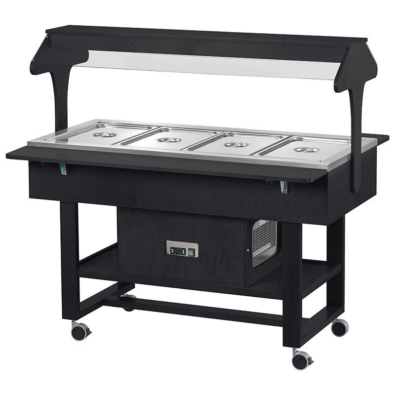 Forcar - Carrello refrigerato con luce al neon 4 x GN 1/1 Nero