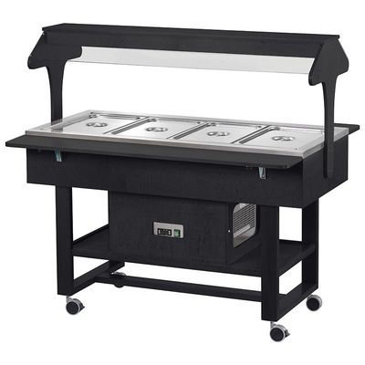 Forcar - Carrello refrigerato con luce al neon 4 x GN 1/1 Nero