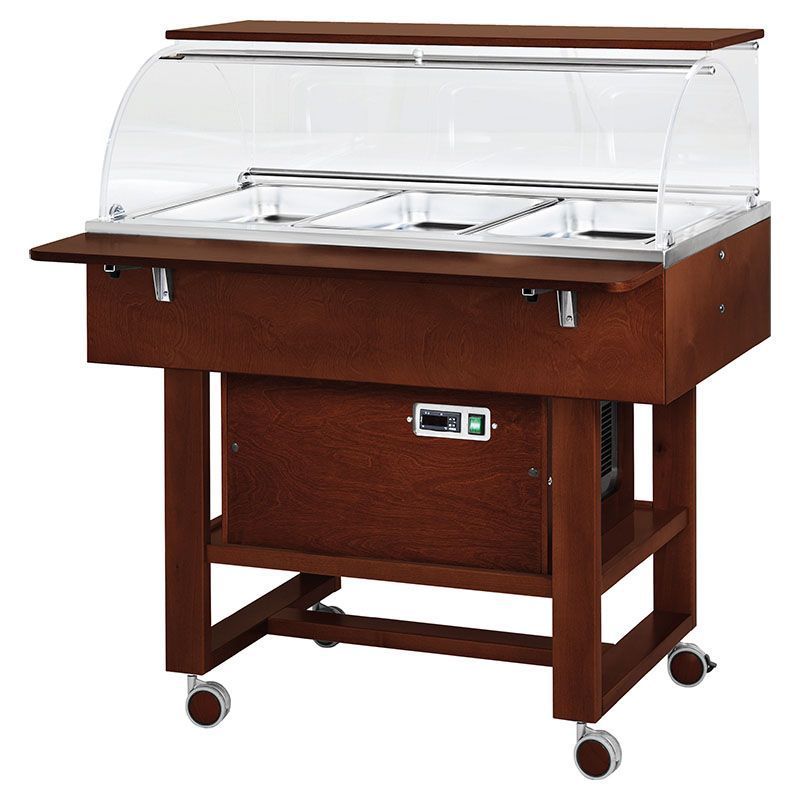 Forcar - Carrello refrigerato in legno 3 x GN 1/1 Wenge